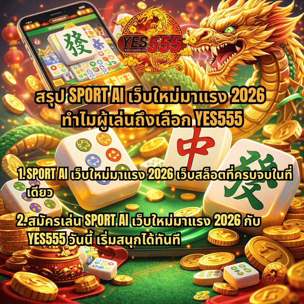 สรุป SPORT AI เว็บใหม่มาแรง 2026 เกมสล็อตออนไลน์ธีม Mahjong Ways2 พร้อมมังกรทอง เหรียญทอง และไพ่นกกระจอก สมัครเล่นผ่าน YES555 เว็บสล็อตยอดนิยม