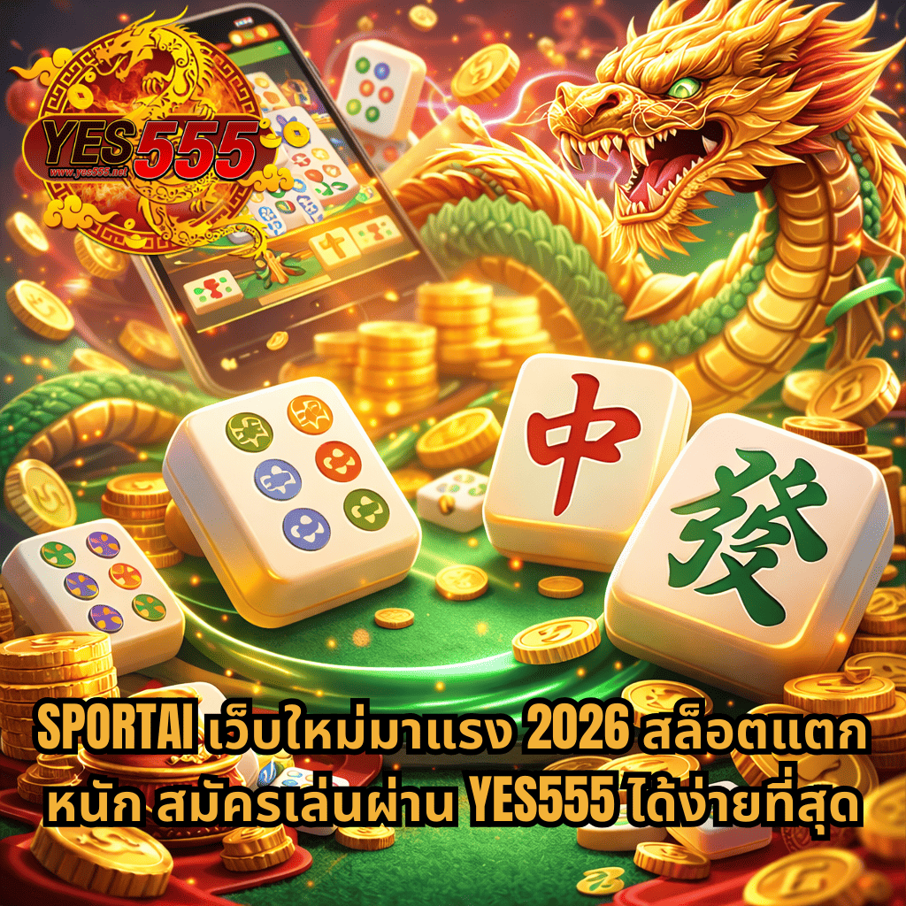 SPORTAI เว็บใหม่มาแรง 2026 สล็อตธีม Mahjong Ways2 พร้อมมังกรทอง เหรียญทอง และไพ่นกกระจอก สมัครเล่นผ่าน YES555 เกมสล็อตแตกหนักยอดนิยม